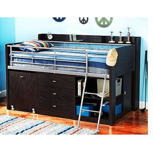 NEW Child Teen Storage Twin Loft Kids Bunk Bed with Office Desk and 