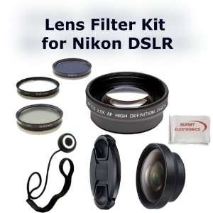  Lens, Telephoto Lens, Lens Cap, 3 Piece Filter Set(UV CPL FLD), Lens 