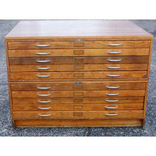 Vintage Mayline Wood 10 Drawer File Cabinet  