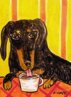 BLACK TAN DACHSHUND coffee dog art Mug coffee cup 11 oz  