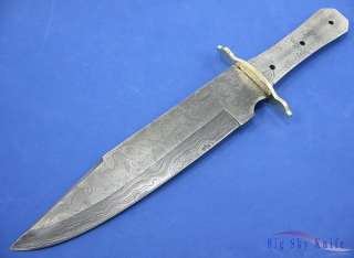Damascus Steel Coffin Handle Knife Making Bowie Fixed Blade Blank 