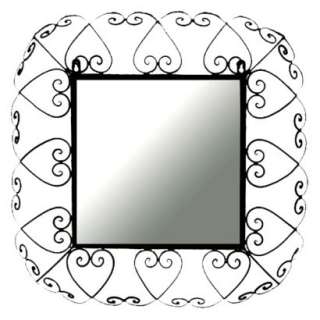 Square Wrought Iron Wall Mirror   Brown.Opens in a new window
