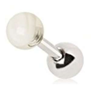 16g Cartilage Earring Piercing Jewelry Stud with White Marble Swirl 