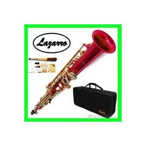  NEW Band Red/Gold Soprano Saxophone/Sax Lazarro+11 Reeds,Case 