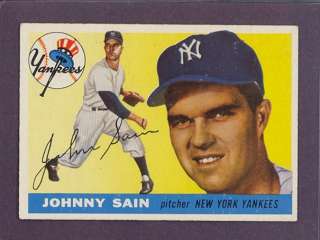 1955 Topps #193 Johnny Sain Yankees (EX/MT) *270059  