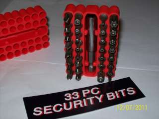 33pc. SECURITY TAMPER PROOF BIT SET,TORQ,HEX,SPANNER,TRI WING, GREAT 4 
