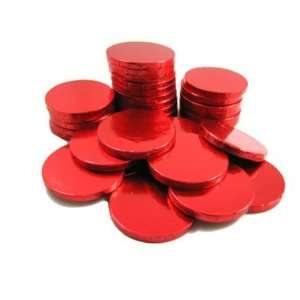 Chocolate Foil Coins Plain   Red, 5 lb bag  Grocery 