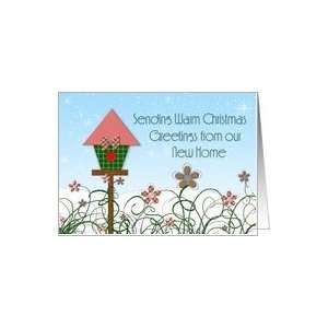  Christmas Birdhouse Address Change Card Health & Personal 