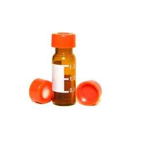 Chromatography Amber Vials and Red Screw Caps Kit Target 100 of each 