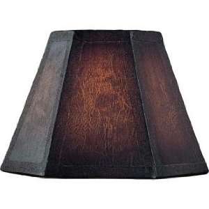   Hexagonal Brown Parchment Lamp Shade 3x7x5 (Clip On)