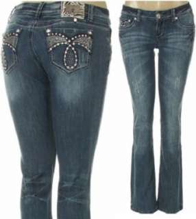   Zebra Patch Logo with Crystals Bootcut Jeans with Stretch Clothing