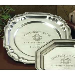Antique Silver Square University Club Charger, Set of 4:  