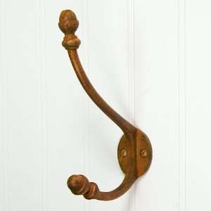  Traditional Iron Double Coat Hook   Rust: Home & Kitchen