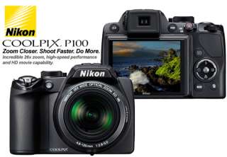 Equipo de la cámara digital de Nikon Coolpix P100