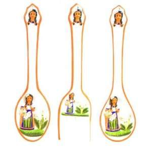  MEXICAN INDIAN LADY Large 17 Spoon & Fork Wall Decor Set 