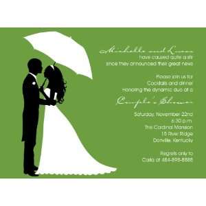 Couples Shower Silhouette Olive Invitations