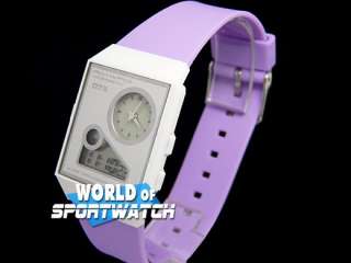 OTS Purple Dual Time Day Date Lady Quartz Film Watch  