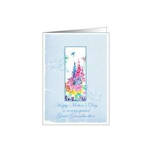   Mothers Day Special Great Grandmother Spring Garden Dragonfly Card