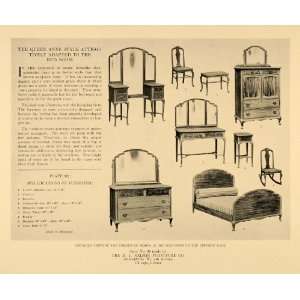1919 Print M. L. Nelson Furniture Queen Anne Bed Set   Original 