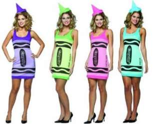    Crayola Crayon Tank Dress Group Costume Adult Set Of 4: Clothing
