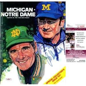  Bo Schembechler Autographed/Hand Signed Michigan Vs. Notre 