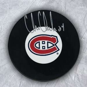 CHRIS CHELIOS Montreal Canadiens SIGNED Hockey Puck