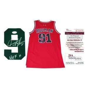  Dennis Rodman HOF 11 Autographed Chicago Bulls Jersey 
