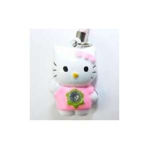 Pink Diamond Hello Kitty Bell Straps, Charms or Keychains, a Set of 2 