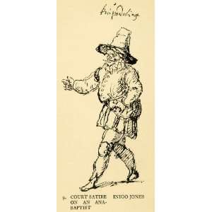 1928 Print Caricature Inigo Jones Anabaptist Costume Bernhard 