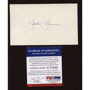  Jackie Jensen Signed Index Card PSA   MLB Cut Signatures 