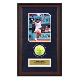 Jennifer Capriati 2001 French Open Framed Autographed Tennis Ball with 