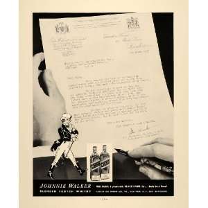 1937 Ad Johnnie Walker Scotch Whisky Alexander Walker   Original Print 