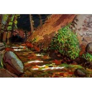 Brook, Kit Carson State Forest by John Newcomb. Size 22.00 X 15.25 Art 
