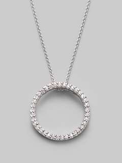 Roberto Coin   Diamond & 18K White Gold Circle Necklace/ ¾   Saks 