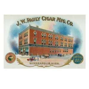  J.W. Pauly Cigar Manufacturing Company Brand Cigar Box 