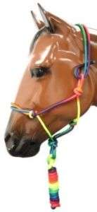 Horse Nylon Rainbow Rope Cowboy Knot Halter Match lead  