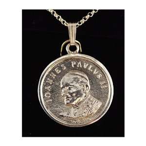  Sterling Silver Pope John Paul   Heavy Medal Jewelry