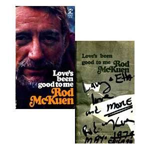 Rod McKuen Autographed / Signed Loves Been Good To Me Book