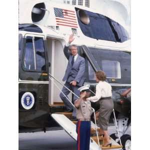 President Jimmy Carter Boarding Helicopter Marine 1 with Wife Rosalynn 