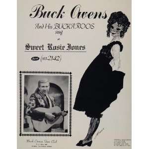  1968 Ad Buck Owens Sweet Rosie Jones Capitol 2142 RARE 