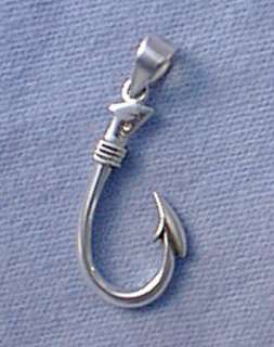 Sterling Silver Fish Hook Pendant ~ Barbed Fishing Hook  