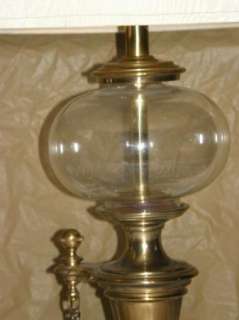 RARE HOLLYWOOD REGENCY FRENCH MODERN AGE SOFA TABLE BRASS GLASS LAMPS 