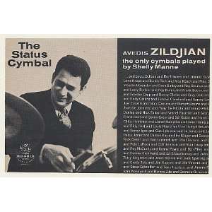  1969 Shelly Manne Avedis Zildjian Cymbals Photo Print Ad 