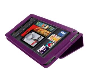   Leather Folio Stand Case Cover for  Kindle Fire 7 Tablet + Film