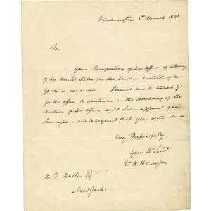 William Henry Harrison Manuscript Letter   Signed   RP 