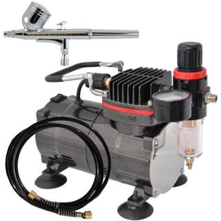 New GRAVITY FEED Dual Action AIRBRUSH & AIR BRUSH COMPRESSOR SYSTEM 