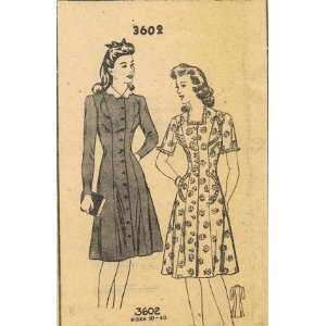  Mail Order 3602 Sewing Pattern Misses Square Neck Dress 
