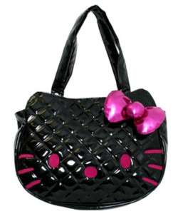 Loungefly HELLO KITTY BAG   BLACK QUILTED FACE TOTE BAG  