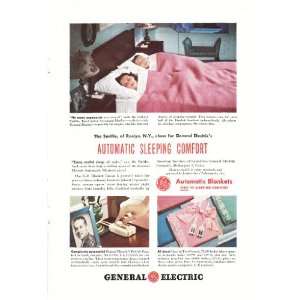 1947 Ad General Electric Automatic Blanket The Smiths Original Vintage 