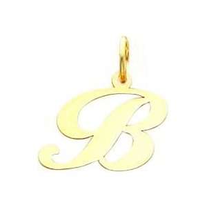  Fancy Cursive Letter B Charm 14K Gold: Jewelry